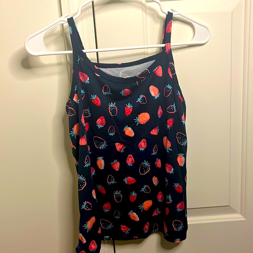 Blue tank top with pink strawberries from wonder nation size large plus